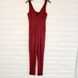 Ambiance Women's Size Small Maroon Sleeveless Jumpsuit
